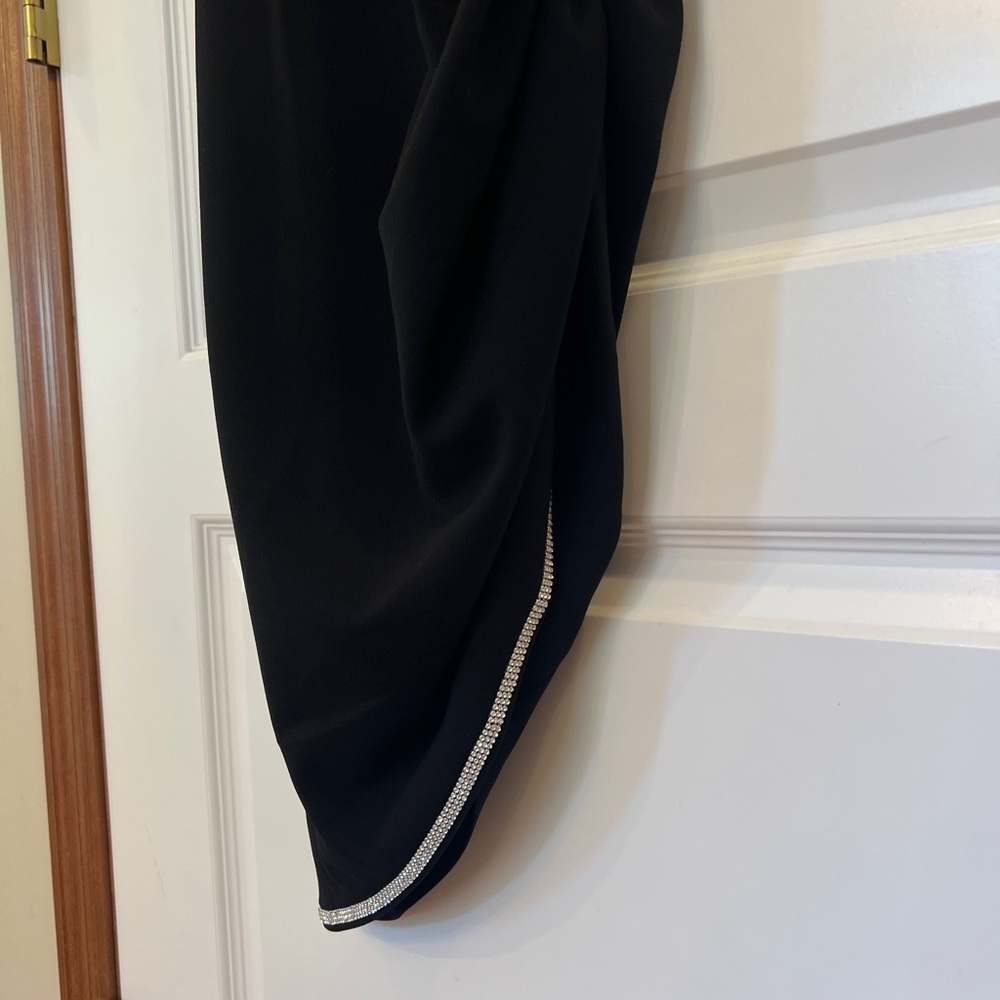 Speechless NWT XS Black Cocktail Dress With Side Gathers and WOW Sparkle Hemline